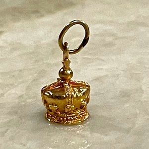 14k Gold Crown Charm